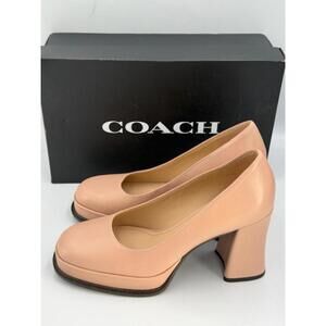 Coach Sculpted Block Heel Pumps - Pale Blush -Women's Size 7